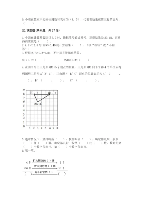 人教版五年级上册数学期中测试卷精选.docx