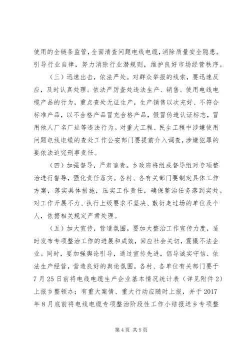 乡镇电线电缆质量安全专项整治工作方案.docx