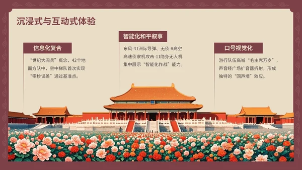 红黄色复古风国庆PPT模板