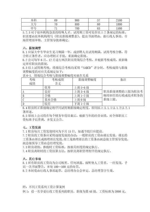 TCL有限公司薪酬制度