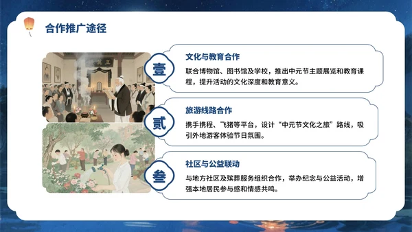 蓝色中国风传承文化+创新活动PPT模板