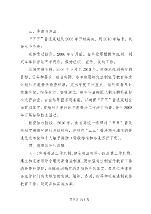 某局法制宣传教育的第五个五年规划 (3).docx