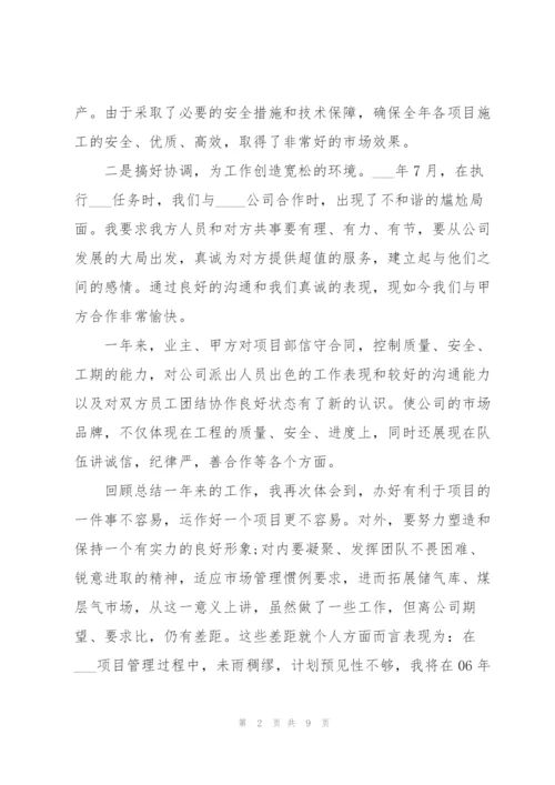 项目经理个人工作年终总结范文.docx