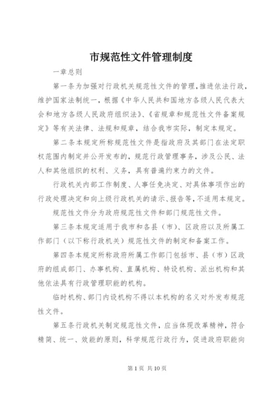 市规范性文件管理制度.docx