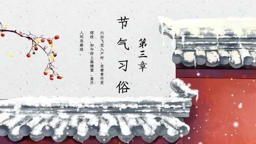 中国风大雪红墙二十四节气通用PPT模板
