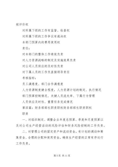 人力资源部部长职责职权精编.docx