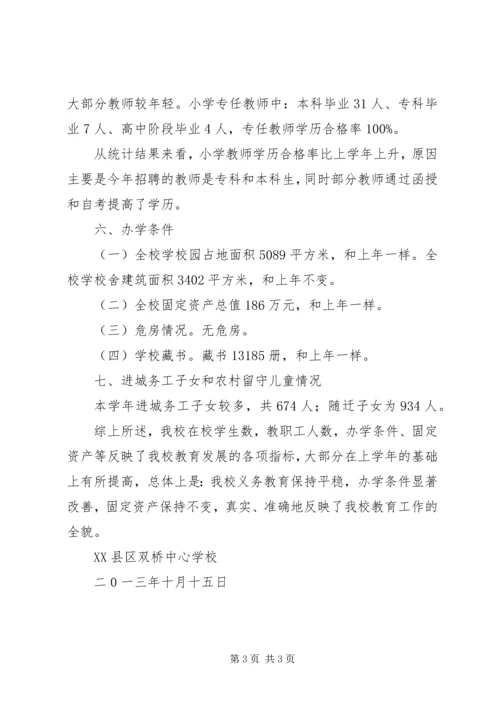 学校XX年基础教育统计报表分析报告 (2).docx