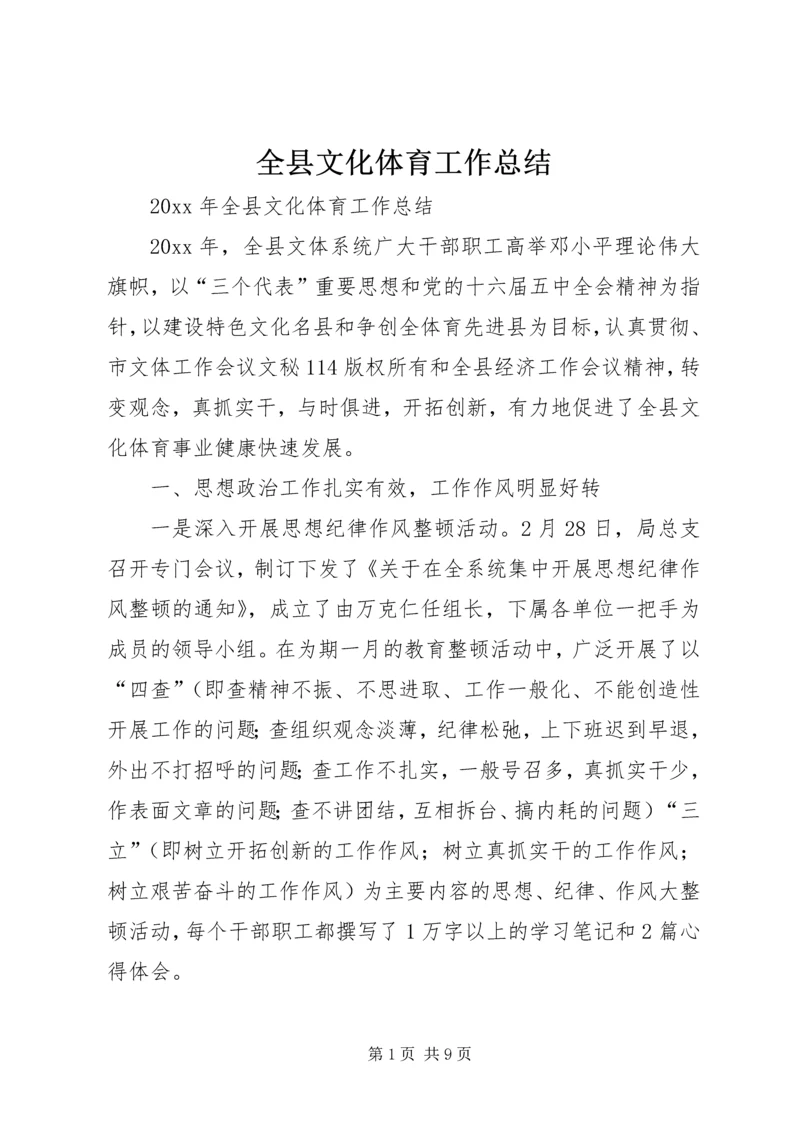 全县文化体育工作总结_1.docx