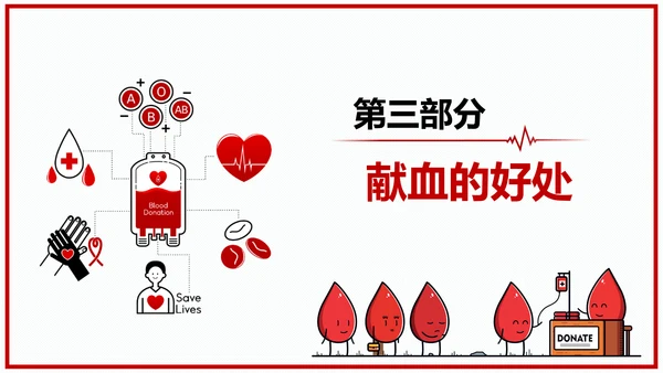 世界献血者日无偿鲜血红十字会通用PPT模板