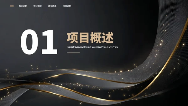 黑色简约大气创业商业计划书通用PPT模板