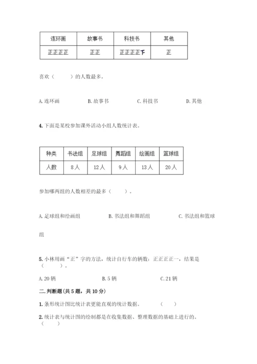 人教版二年级下册数学第一单元-数据收集整理-测试卷及参考答案(新).docx