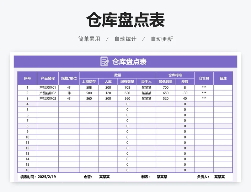 仓库盘点表