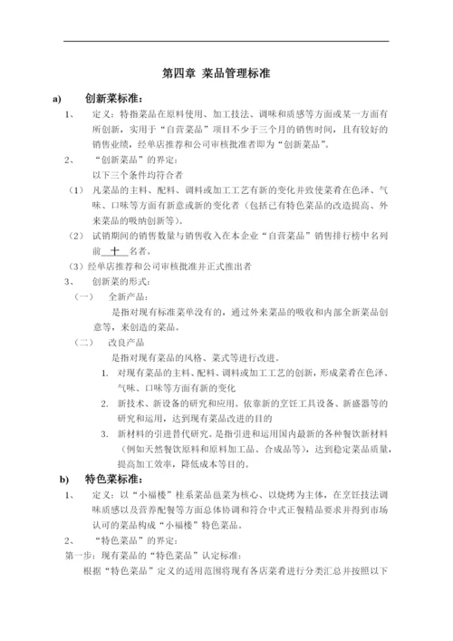 邕城小福楼餐饮投资管理有限公司菜品管理手册.docx