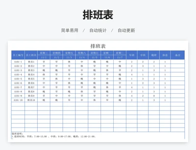 排班表