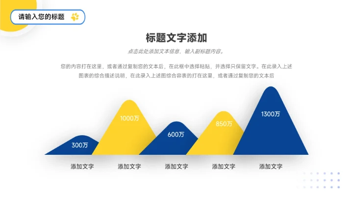 黄蓝剪影简约大气宠物健康护理PPT模板