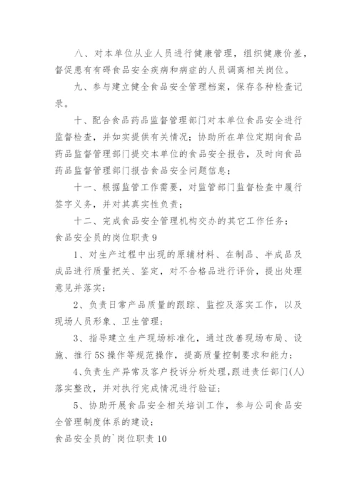 食品安全员的岗位职责.docx