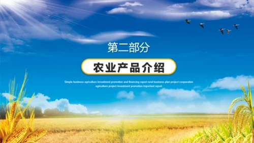 农业项目招商融资报告通用PPT模板