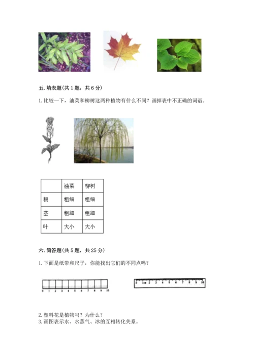 教科版科学一年级上册期末测试卷及参考答案【预热题】.docx