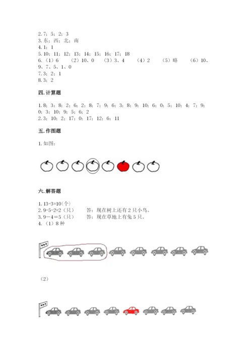 小学数学试卷一年级上册数学期末测试卷（考点精练）.docx