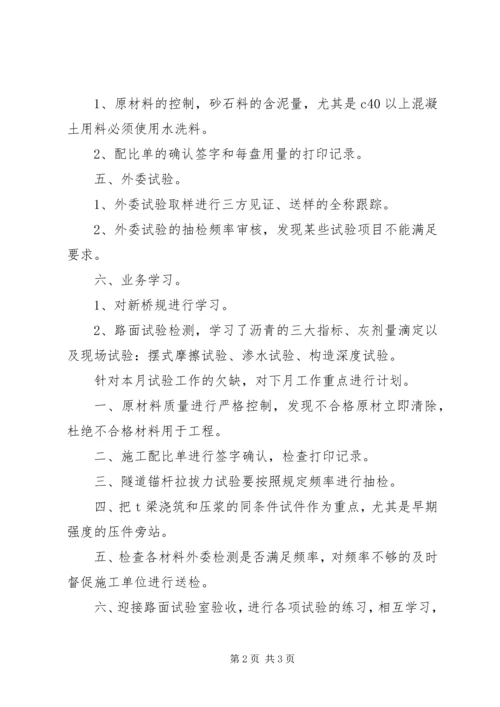 本月工作总结及下月工作计划 (5).docx