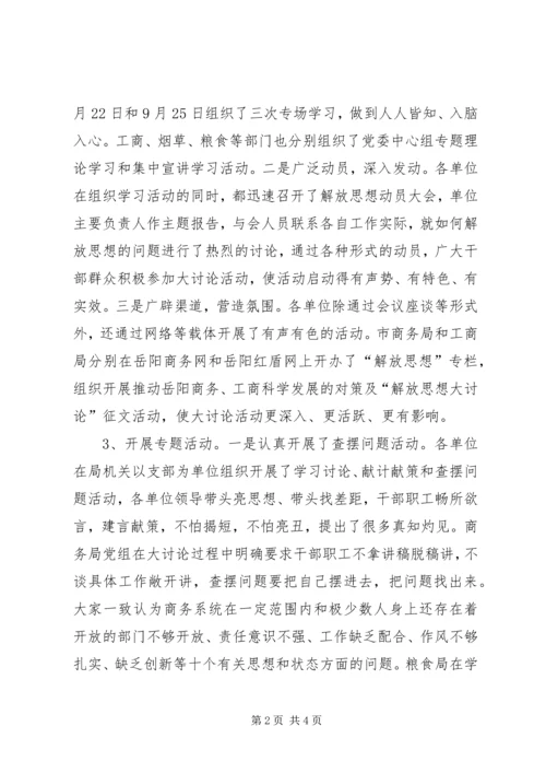 商务局解放思想大讨论活动情况汇报 (2).docx