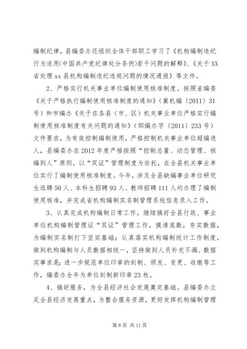 县编委办工作报告.docx