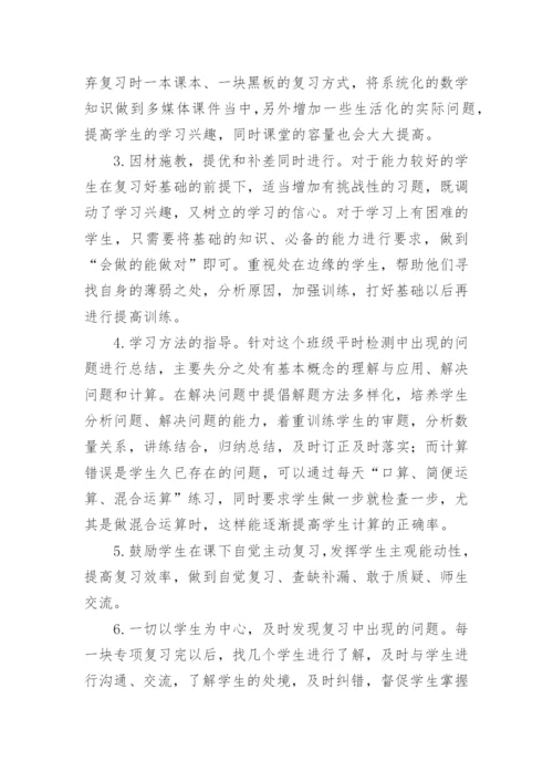 小学四年级下册数学期末复习计划.docx