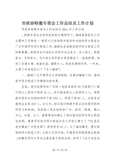 市政协特邀专委会工作总结及工作计划 (3).docx