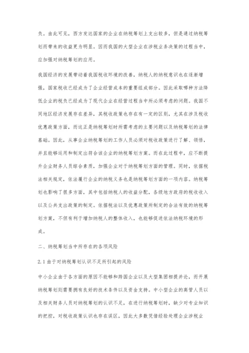 企业纳税筹划风险及其防范的探讨.docx