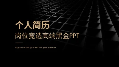 黑金岗位竞选PPT模板