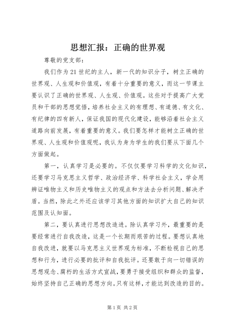 思想汇报：正确的世界观 (4).docx