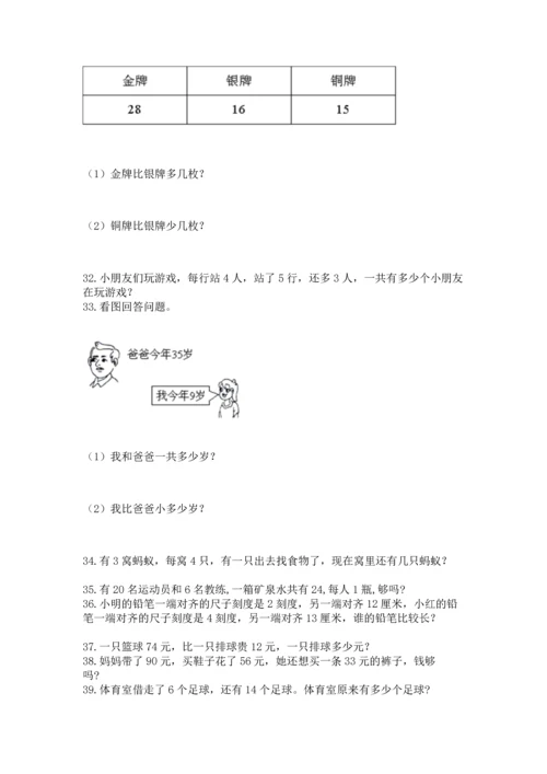 二年级上册数学应用题100道及参考答案【典型题】.docx