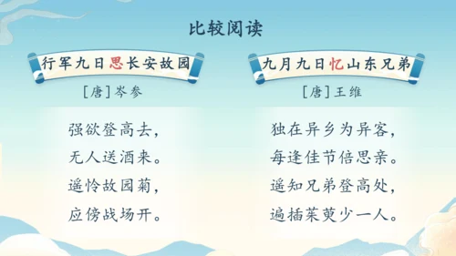 七年级上册第三单元课外古诗词诵读《行军九日思长安故园》《夜上受降城闻笛》第2课时课件（35张PPT）