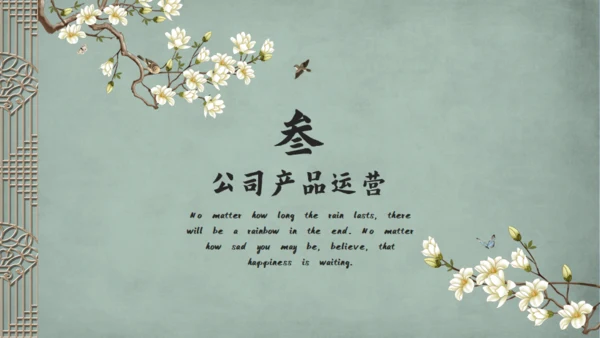 雅致花鸟韩国复古风通用PPT模板