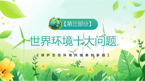 塑料污染保护地球环保PPT模板