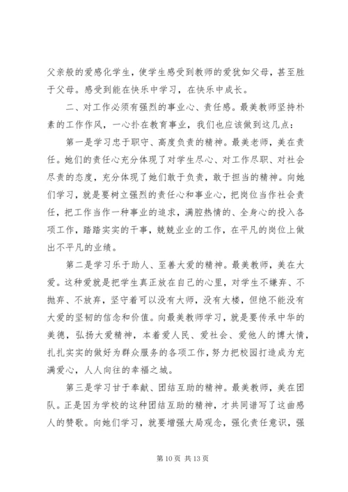 学习最美山村女教师代礼平心得体会精编.docx