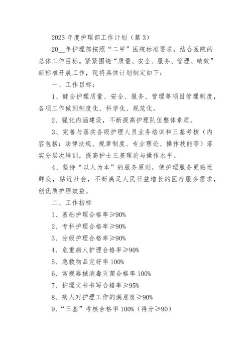 2023年度护理部工作计划(5篇).docx