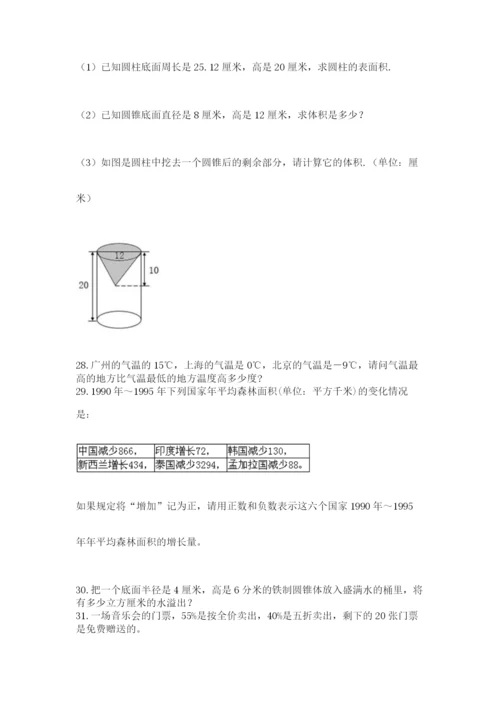 六年级小升初数学解决问题50道含答案（模拟题）.docx
