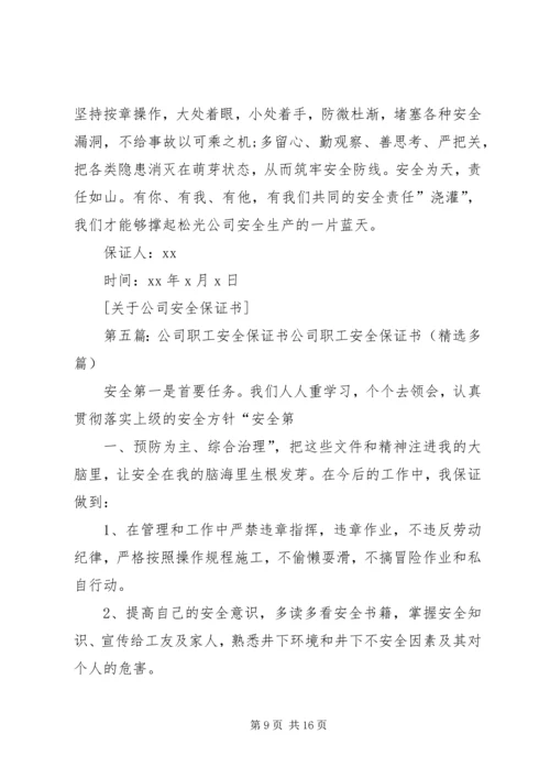 公司安全保证书5篇范文.docx
