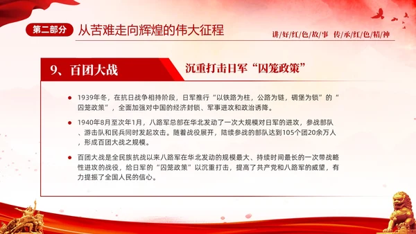 红色简约党建党课讲好红色故事传承红色精神红色革命故事学习PP