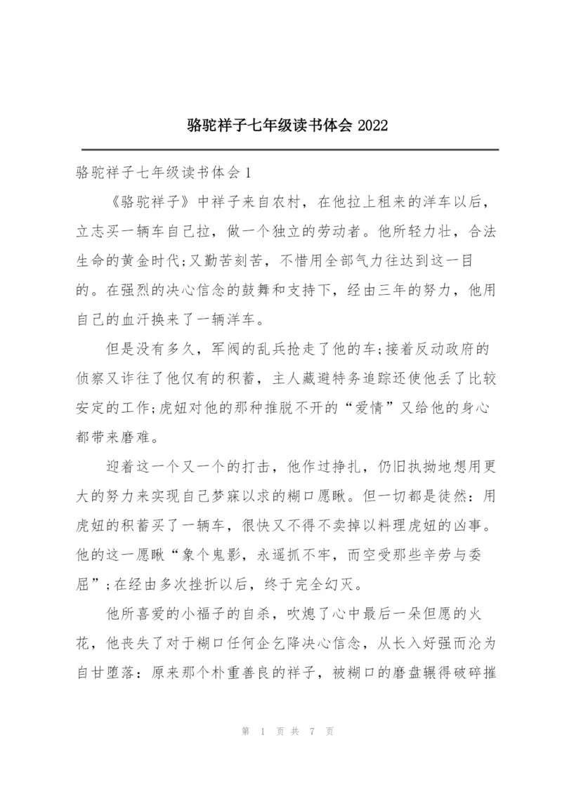 骆驼祥子七年级读书体会2022.docx