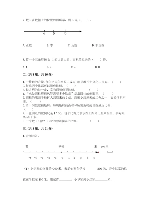 河南省平顶山市六年级下册数学期末考试试卷新版.docx
