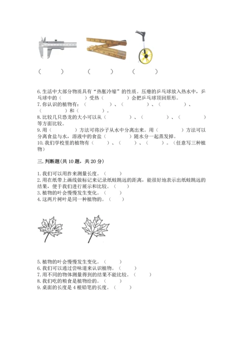 教科版一年级上册科学期末测试卷【a卷】.docx