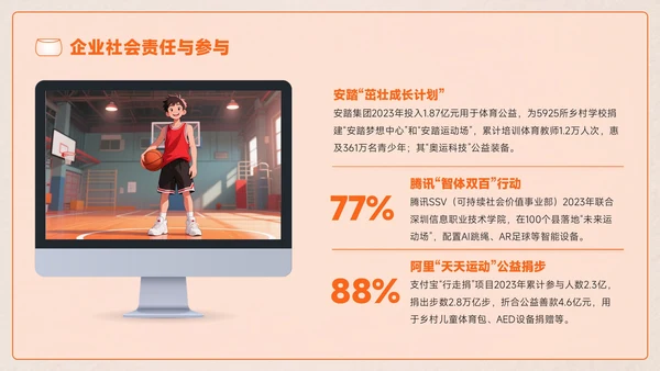 橙色创意风全民健身全民健身推广计划