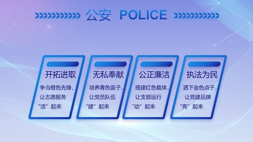 大气公安年终工作总结新年计划PPT动态模板
