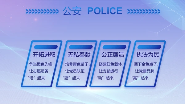 大气公安年终工作总结新年计划PPT动态模板
