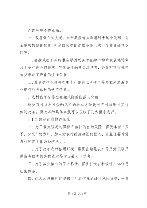 信用社金融风险成因及预防策略.docx