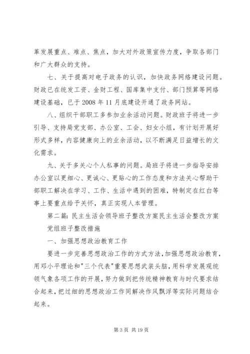 财政局民主生活会领导班子整改方案_1.docx