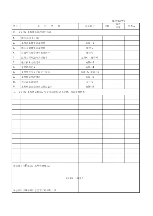 工程验收单样本