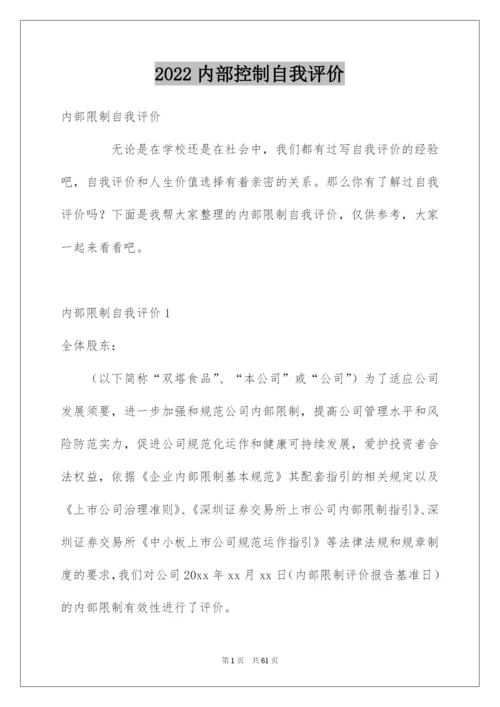 2022内部控制自我评价.docx